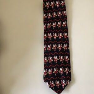 Neck Art 100% all silk Christmas tie. Santa motif  Vintage